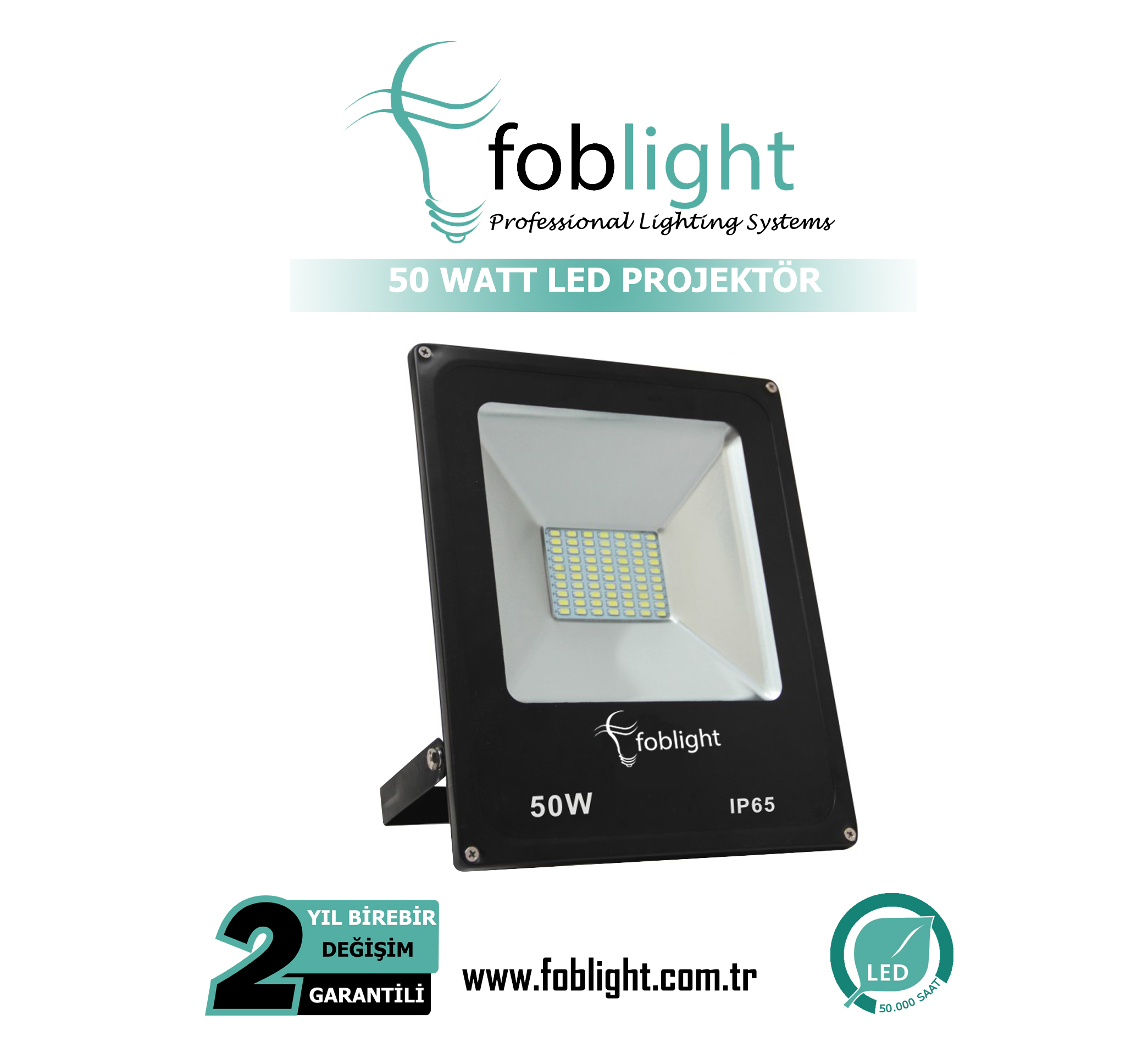 foblight 50 watt smd led projektör
